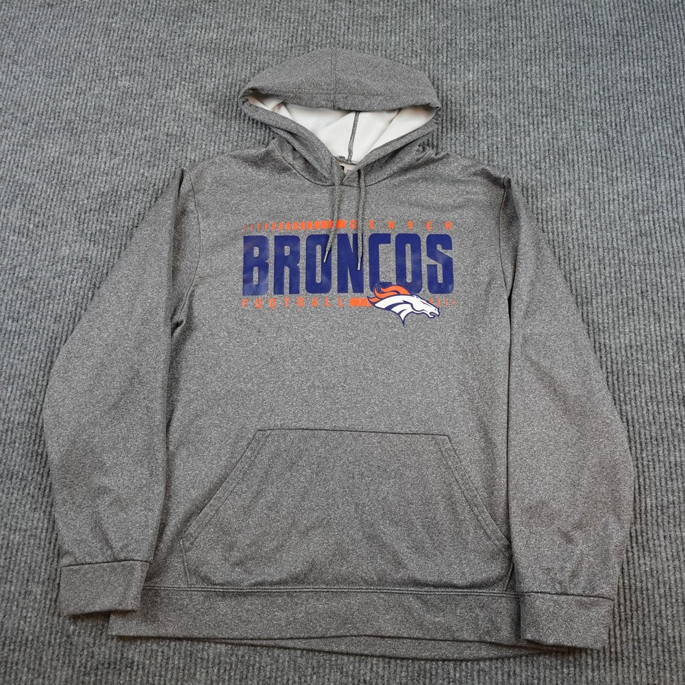 Denver Broncos Sweatshirt Hoodie Mens Medium Gray NFL Football NFL Team Apparel